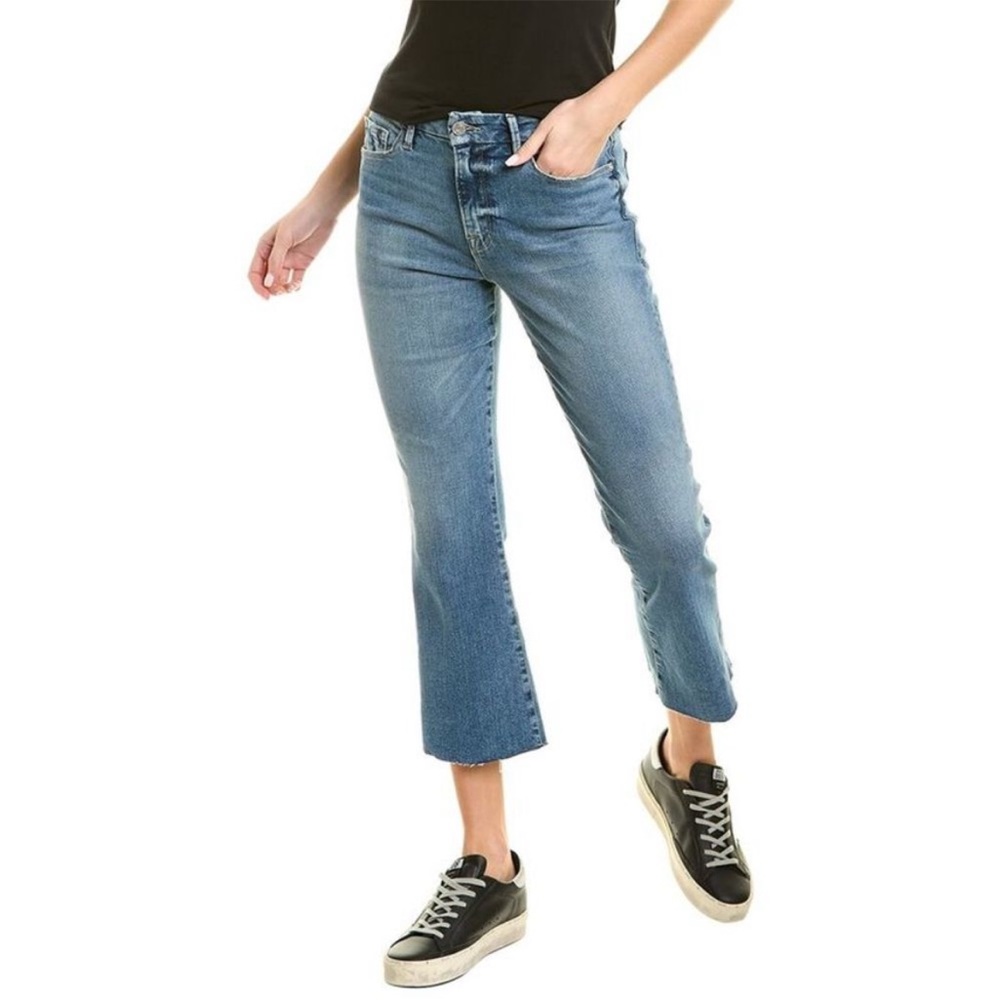 NWT FRAME Denim Le Crop Mini Boot Raw Hem Jean in Cairo 32